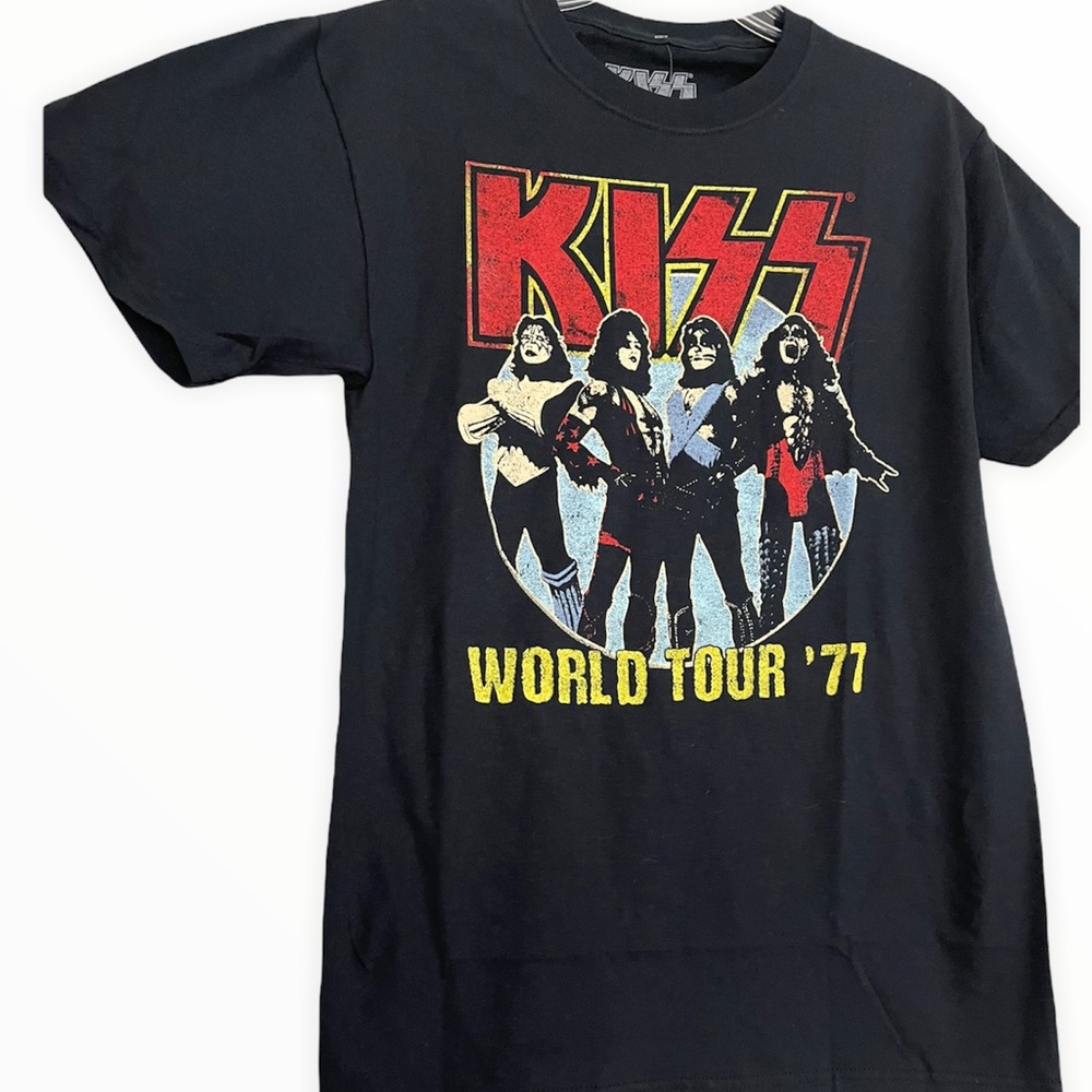 KISS World Tour '77 Graphic Print T-Shirt Size XL NWT